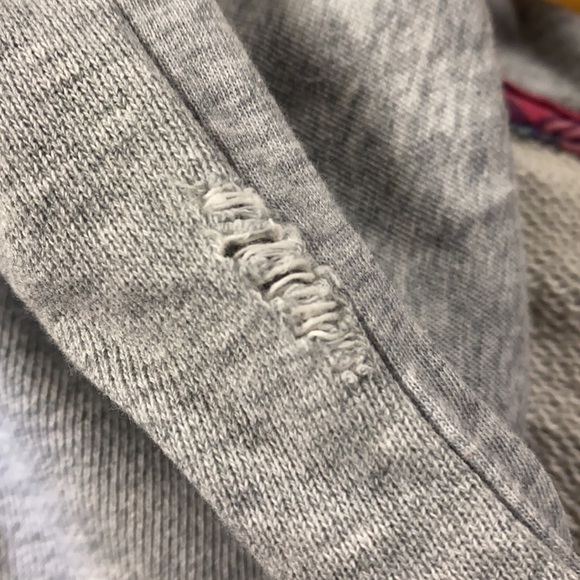 American Eagle Distressed 3/4 Sleeve Hoodie - Picture 5 of 7